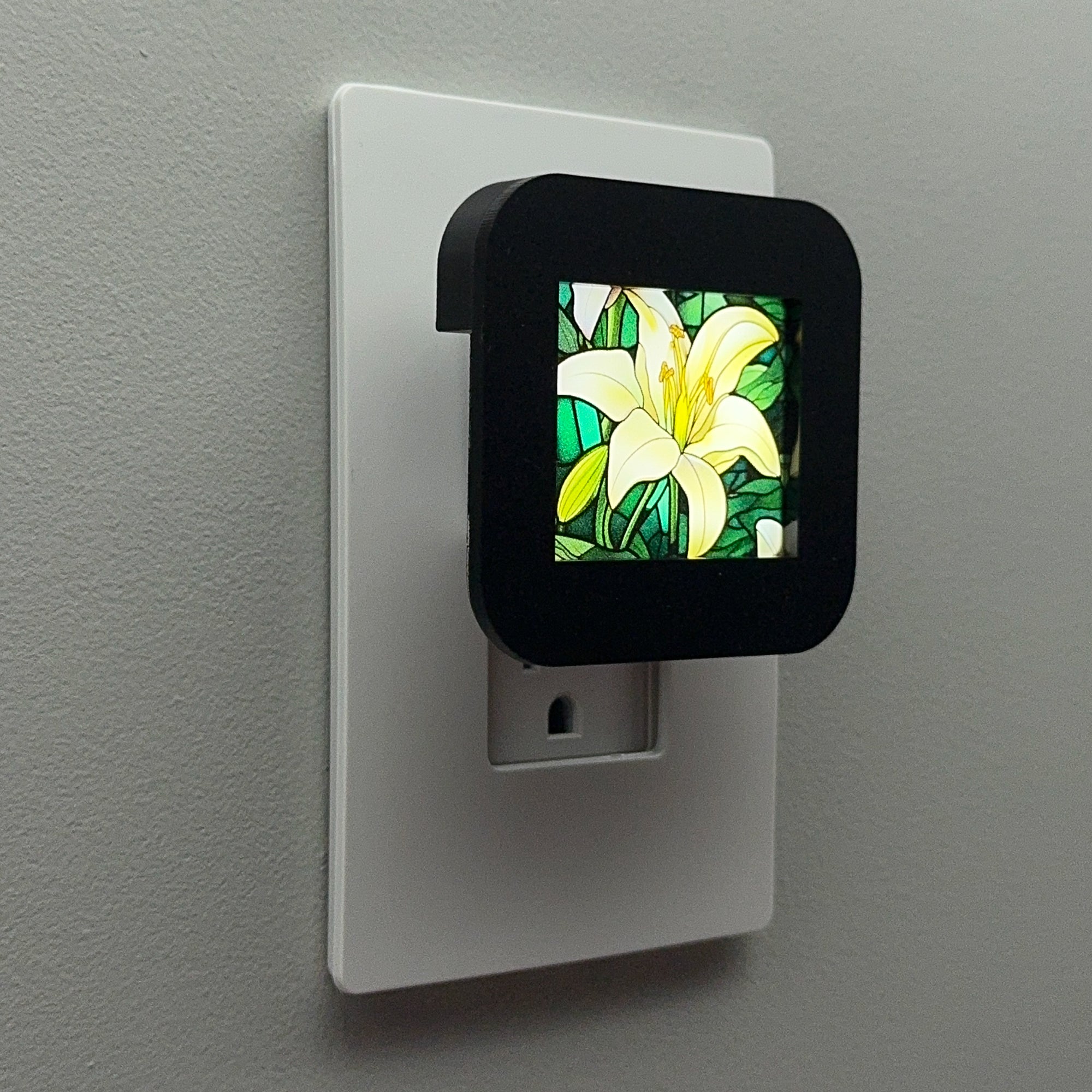 Easter Lily Faux Stained Glass Night Light