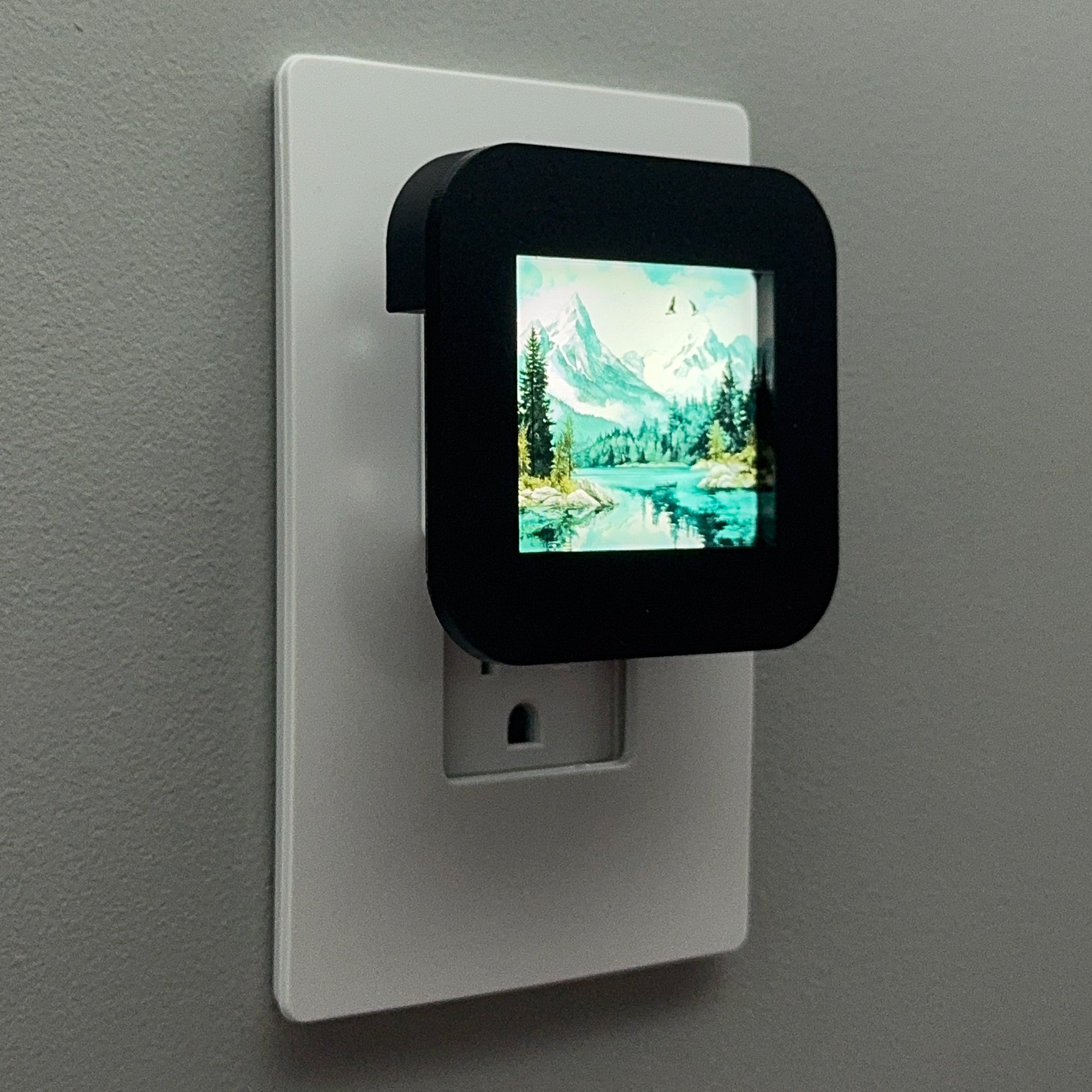 Scenic Mountain Lake Night Light