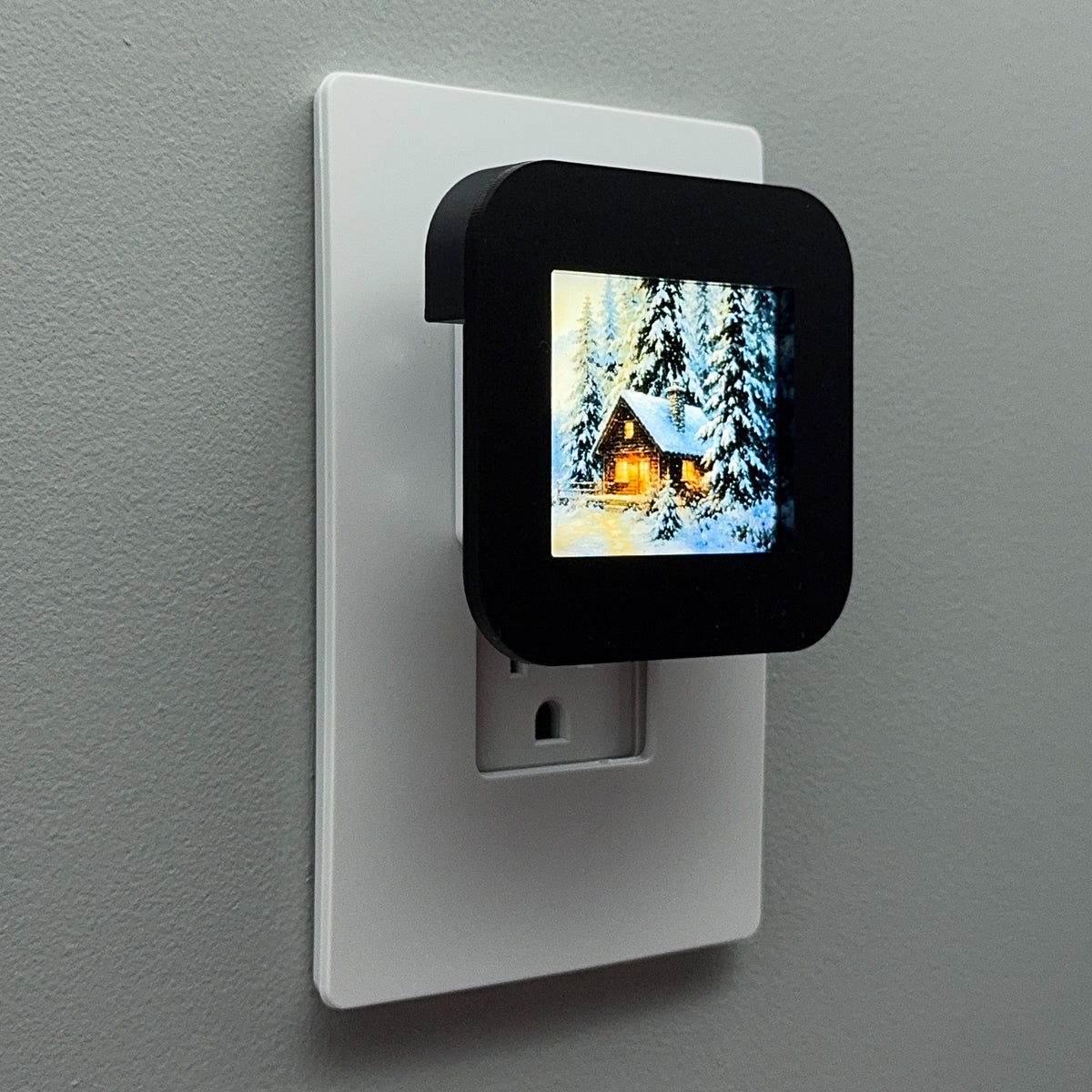 Snowy Cabin Night Light Cover ONLY