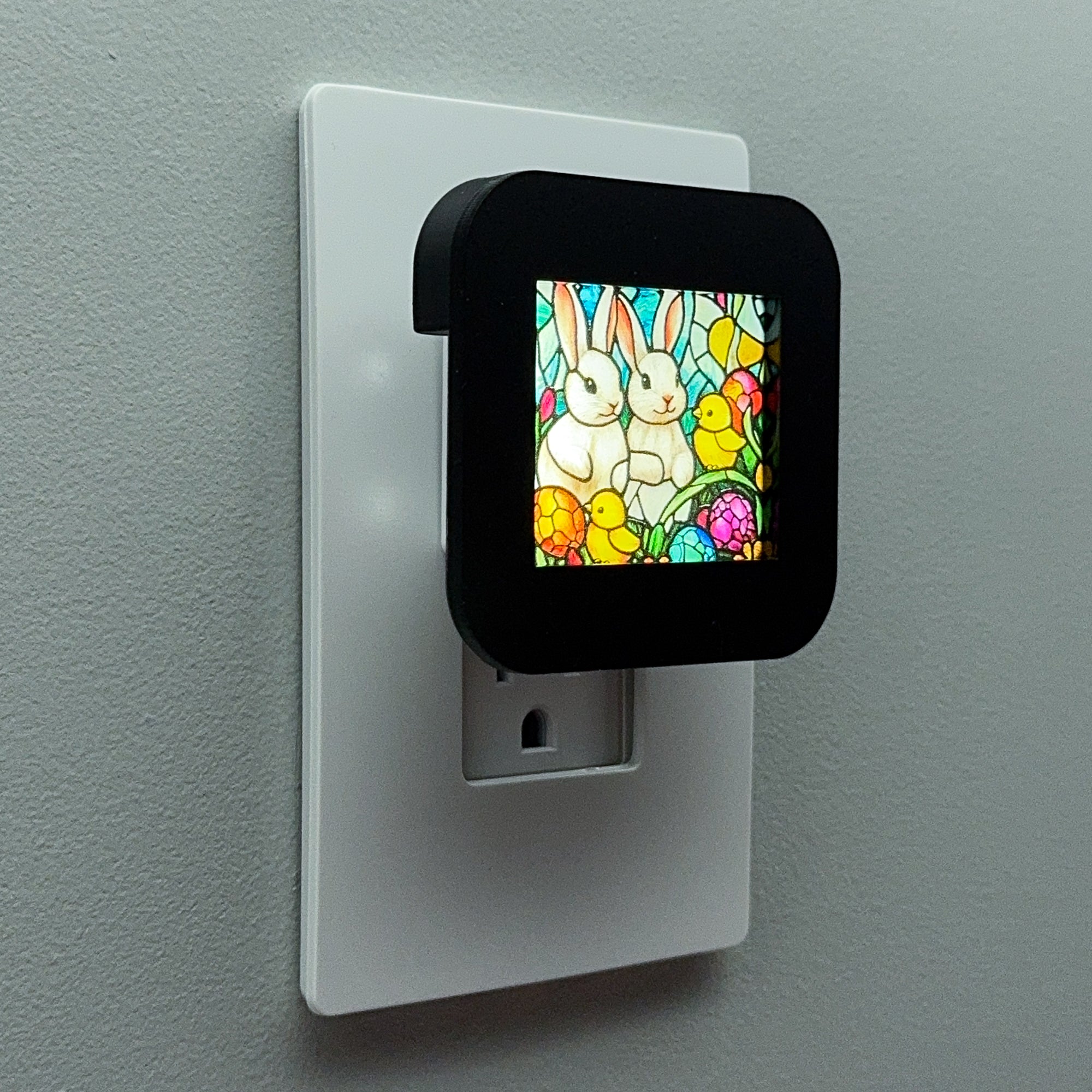 Easter Bunny Faux Stained Glass Night Light