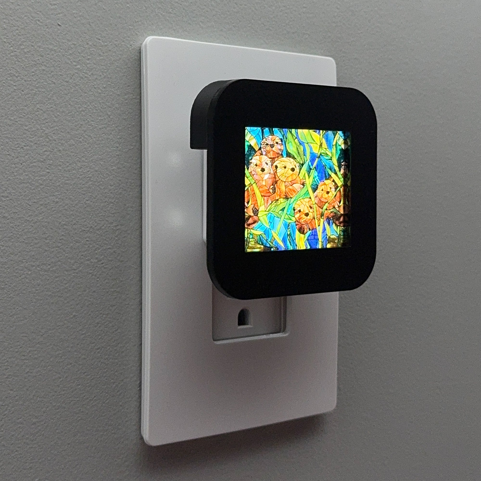 Otter Faux Stained Glass Night Light