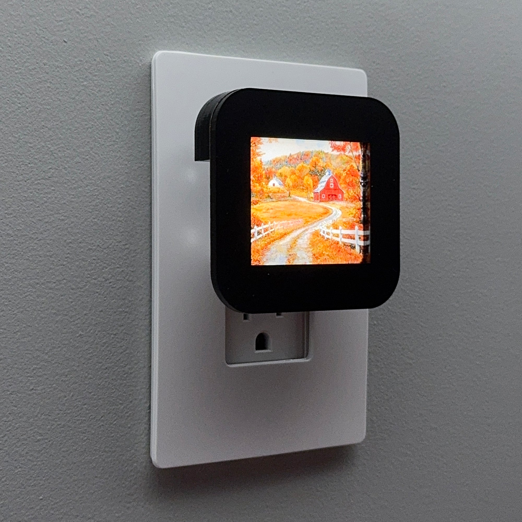 Rustic Red Barn Autumn Scene Night Light