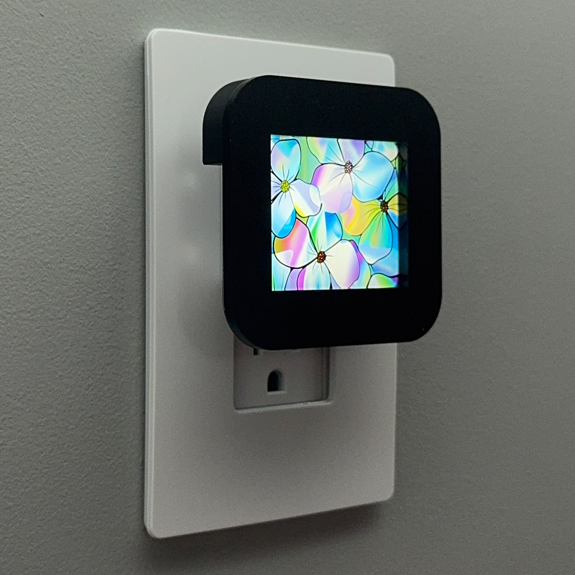 Hydrangea Stained Glass Night Light
