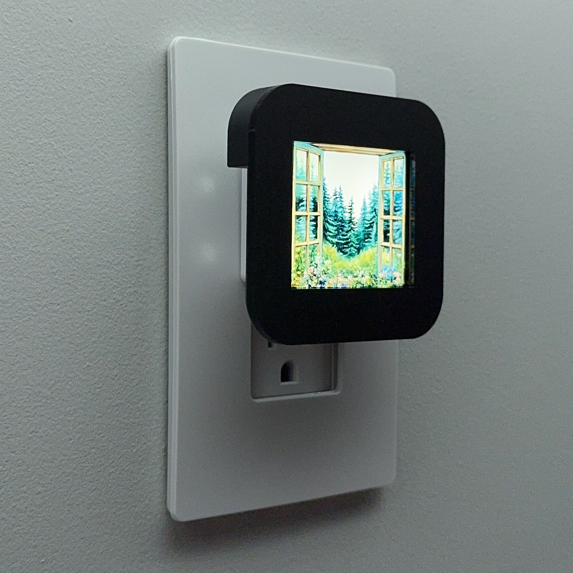 Evergreen Forest Window Night Light