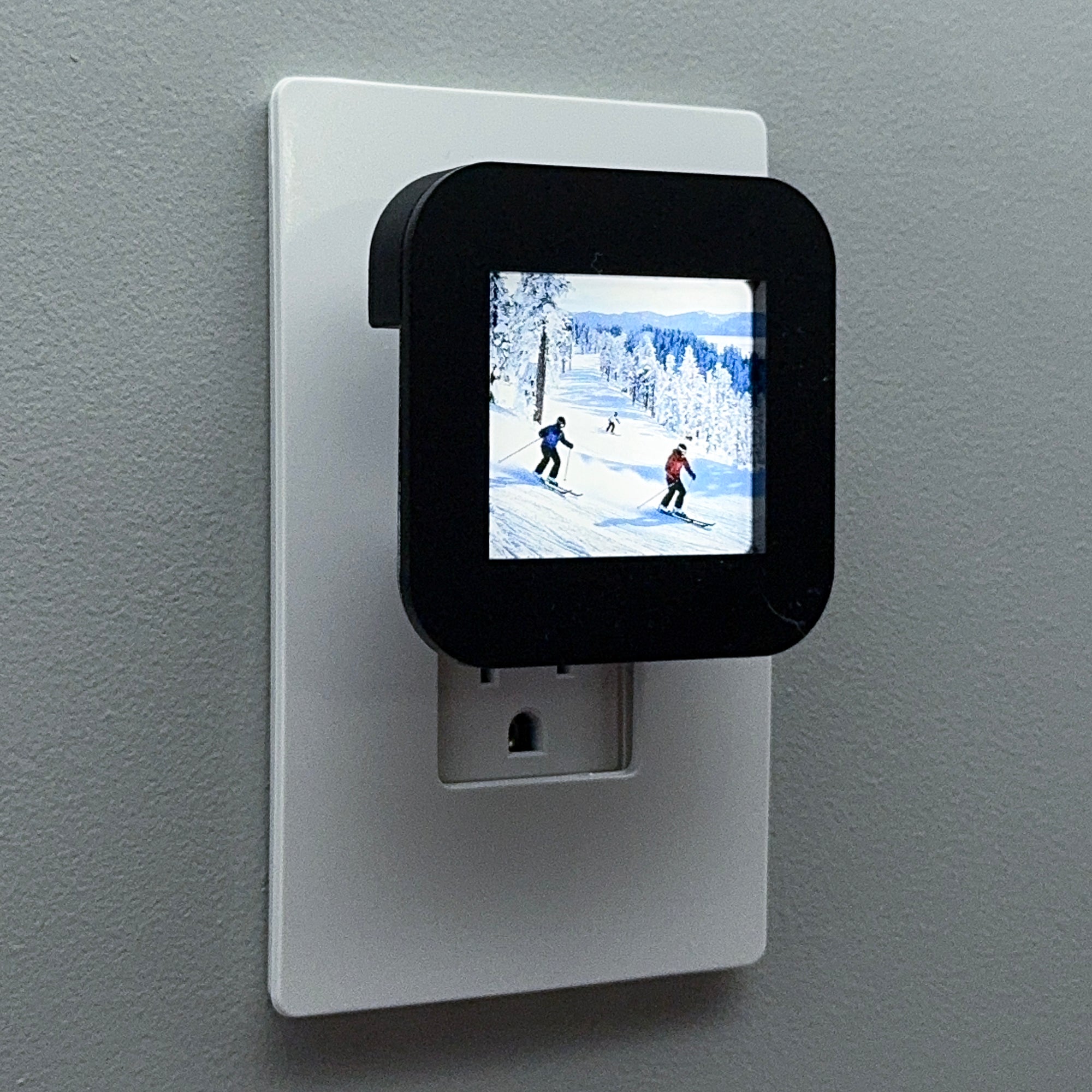 Snowy Mountain Skiing Night Light