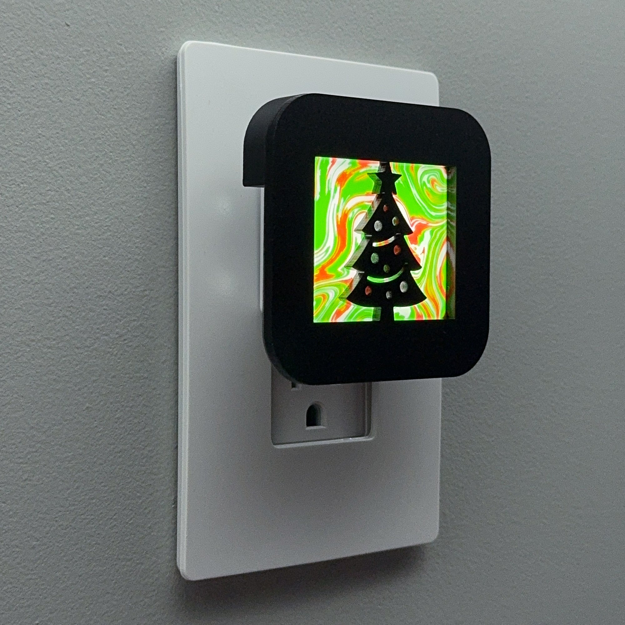 Red and Green Christmas Tree Night Light