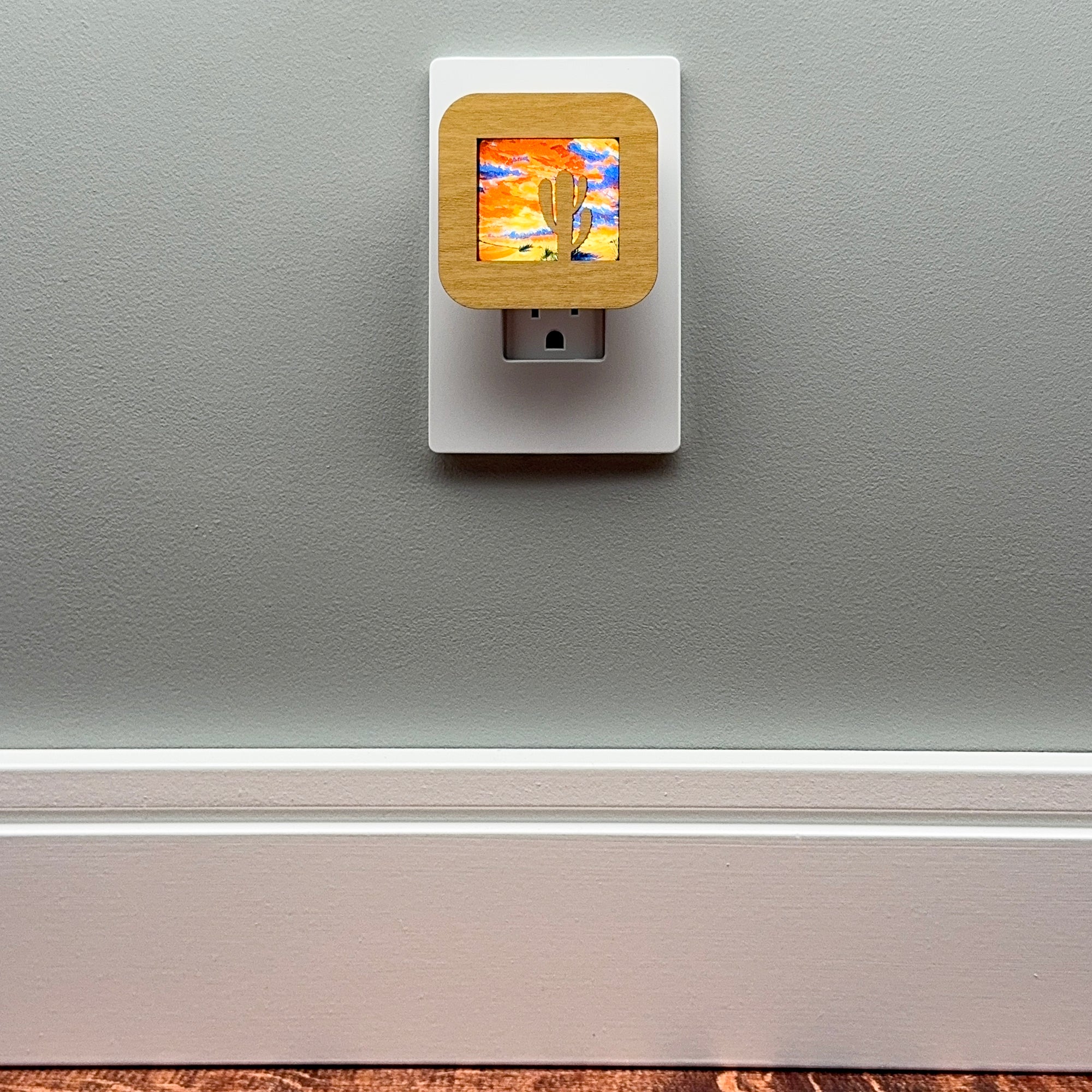 Cactus and Desert Landscape Night Light